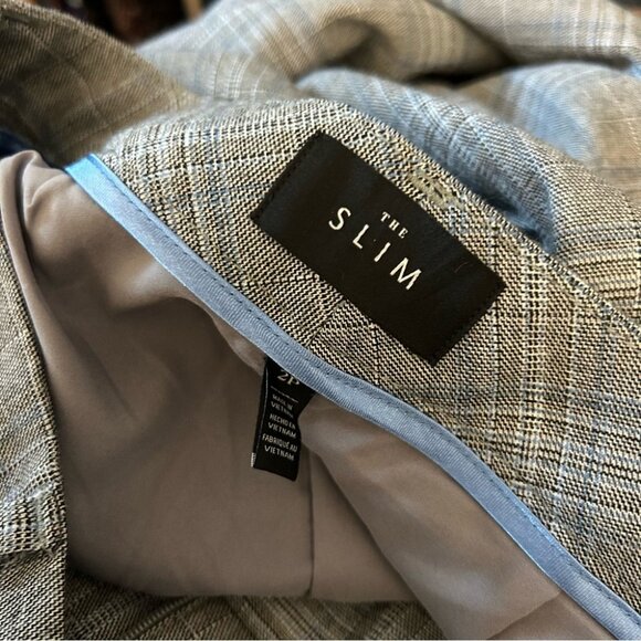 💕 WHITE HOUSE BLACK MARKET the slim Gray Plaid Pants 2P - Picture 4 of 10